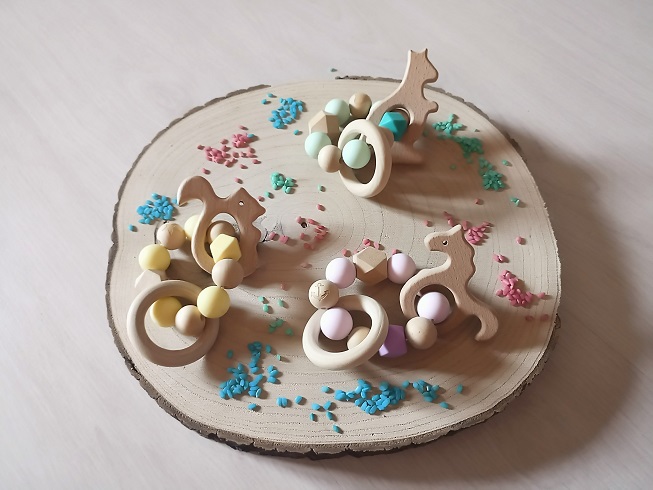 Mordedores madera y silicona